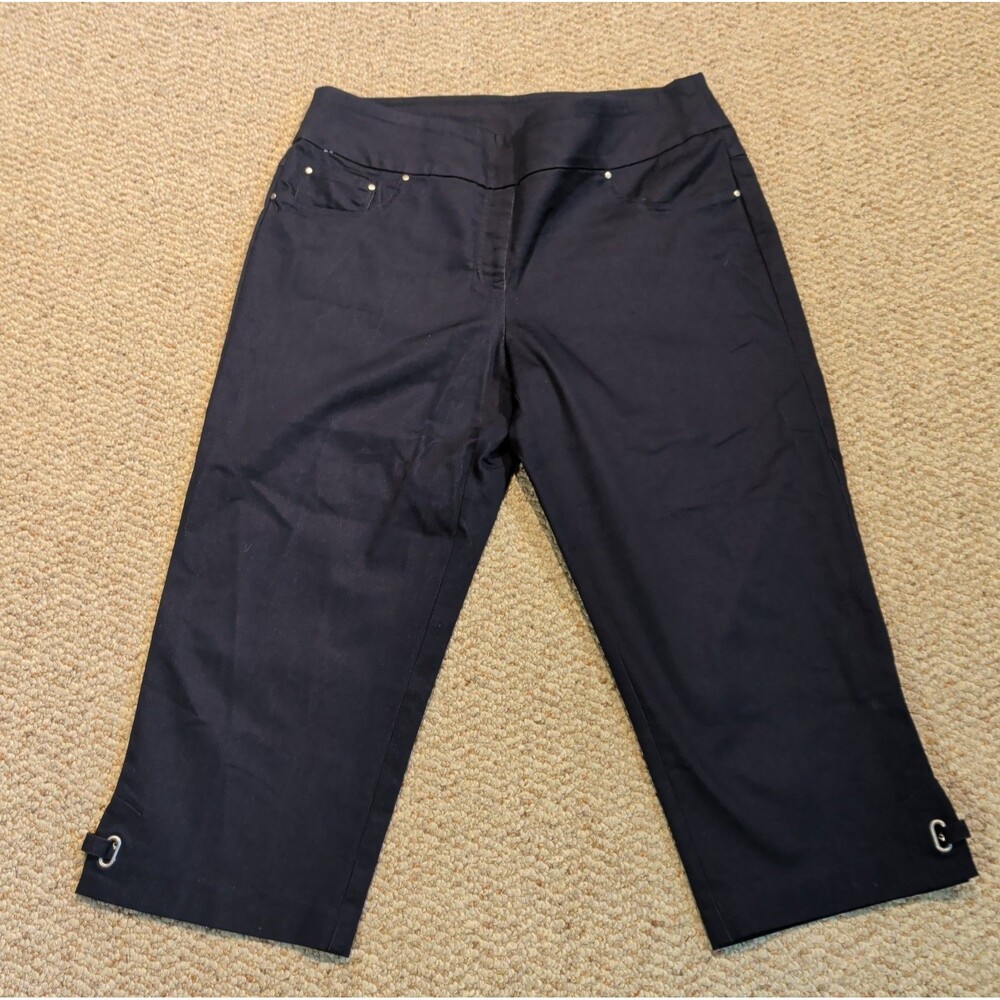 Ruby Road Capri Crop Pants Womens 10 Blue Slim Contour Waistband Stretch